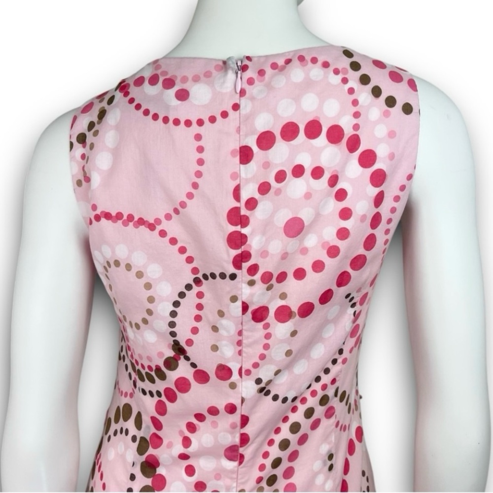 LAUNDRY BY SHELLI SEGAL Pink Dot Print Retro Shift Dress Mod Barbiecore Twee 60s - Picture 8 of 16